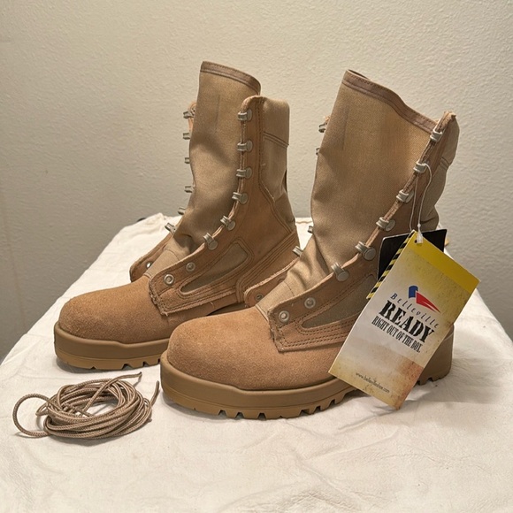 ladies or men’s Military Steel Toe tan leather size 5.5, runs large - Picture 3 of 12